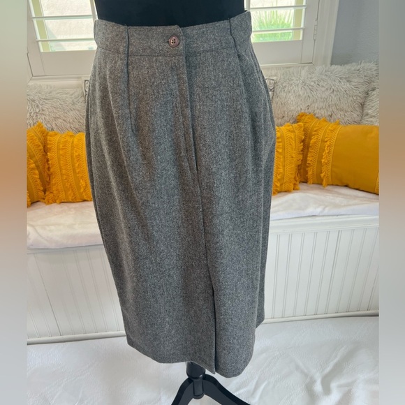 Vintage 100 % Wool Sag Harbor Classic Gray Pencil Skirt, Size 13/14 - Picture 5 of 12
